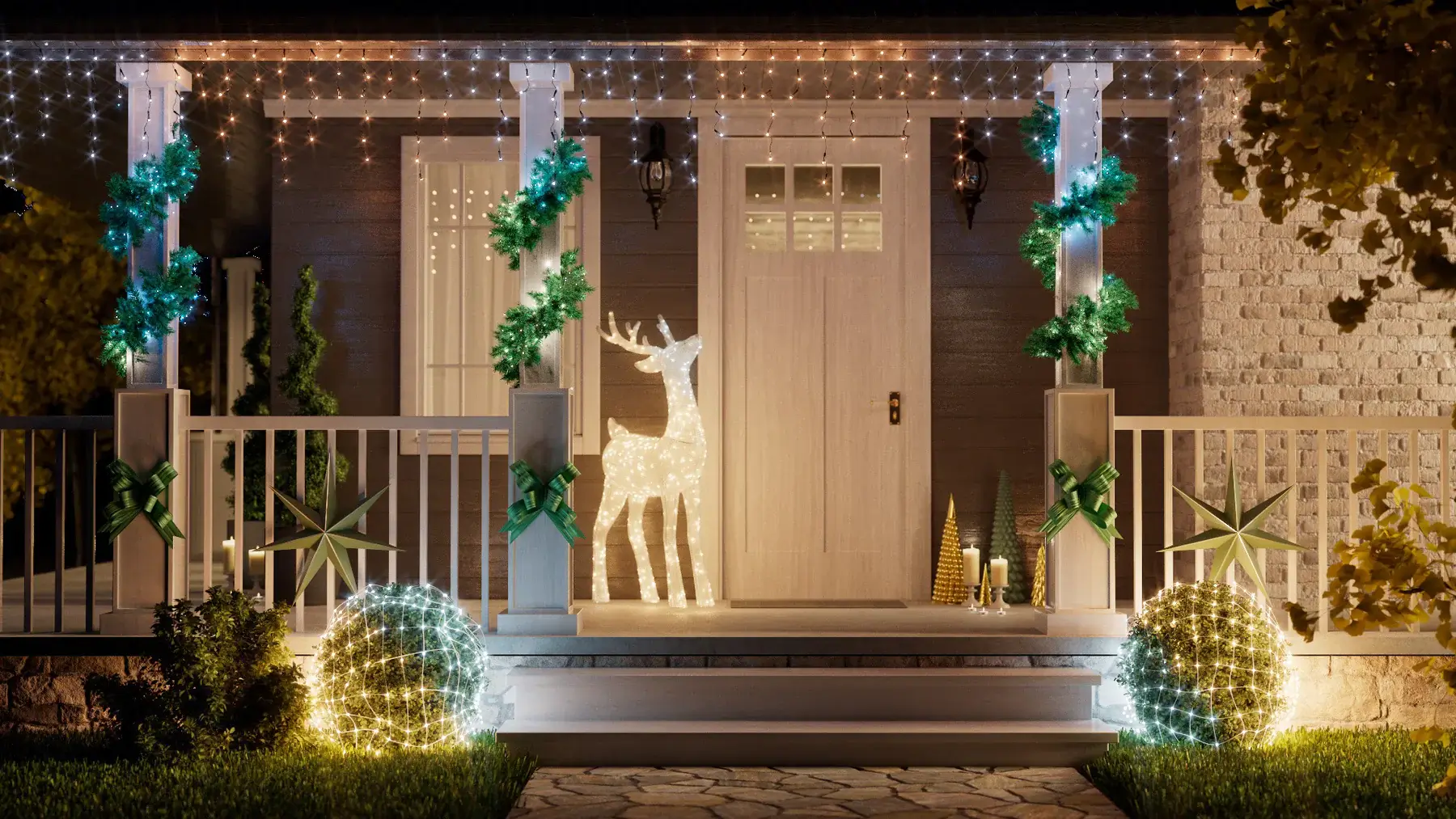 oświetlenie domu na święta